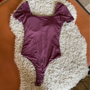 Klassy Network Maroon Squareneck bodysuit